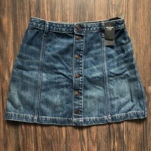 A&F Button Front Denim Mini Skirt